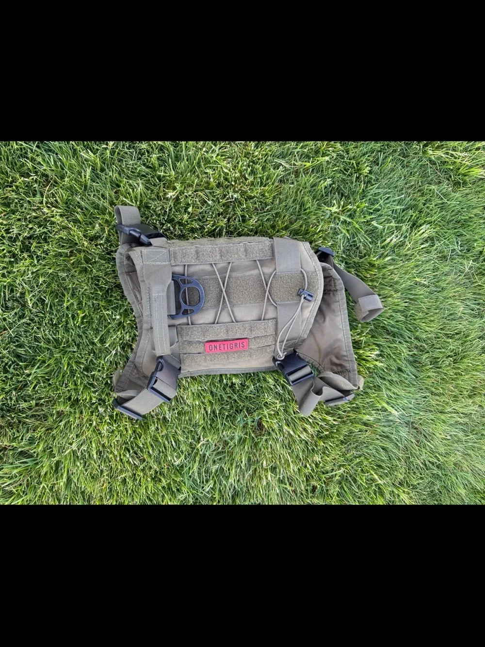 OneTigris Tactical Dog Harness Large Olive Green MOLLE Adjustable